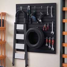 Slat Wall Paneling, 4 X 4 Ft, PVC Garage Slatwall With Modular Design, Black Slat Wall Easy-To-Install Adjustable Slatwall Panel With Coupling Structure & DIY Cutting, Fits For Storage & Display - Black - View 1