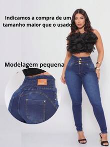 Women's Jeans With Elastic Waistband And Lycra For Butt Lifting