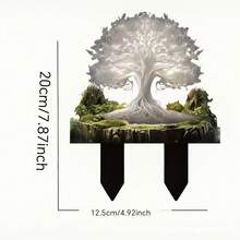 Árbol de la vida que brilla en la oscuridad - Decoración exterior duradera, resistente al agua y a los arañazos de acrílico para plantas en macetas, paisajismo, jardín y césped con iluminación de larga duración - Multicolor - Ver 4