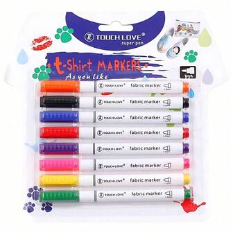 8 colores Marcador de tela impermeable Pluma de pintura textil Herramientas de pintura DIY Camiseta Pigmento Suministros de arte Graffiti Dibujo