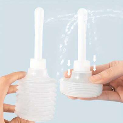 6.76 Oz Portable Push Cleaner Butt Wash Bottle 2-Pack. Leak-Proof Travel-Friendly Design, Suitable For Men And Women, Handheld Private Use, Private Cleaning Solution, Stylish Cylindrical Bottle, Transparent Material.