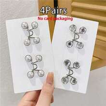 2/4Pairs Adjustable Invisible Belt Set For Women - Instant Buckle Waist Cincher With Sparkle Decor, Suitable For Jeans And Casual Pants - Accessory