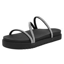 Sandalia Feminina Papete Feminina Birken Tiras Em Strass