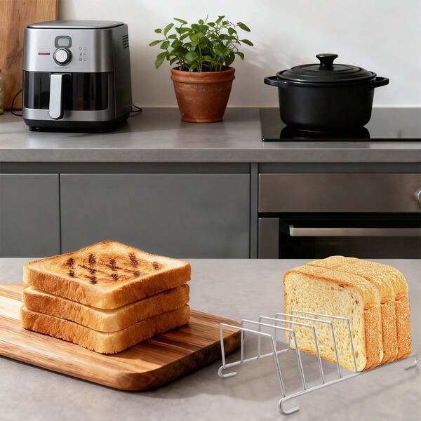 1pc Stainless Steel Air Fryer Rack Accessory, Home Toaster Oven Baking Tray, Kitchen Gadget, Holiday Tool, Back To School Supply