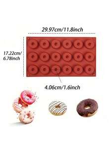 硅胶迷你甜甜圈模具，不粘材质，4/6/12/24孔可选，专业厨房用具，可重复使用，家用烘焙工具，厨房配件