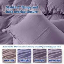 Soft Prewashed California King Duvet Cover Set, 3 Piece, Zipper Closure, 104x98 Inches Duvet Cover And 2 Pillow Shams - No Comforter,  In 2025 - 灰紫色(無被子) - 查看 7