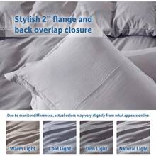 Soft Prewashed California King Duvet Cover Set, 3 Piece, Zipper Closure, 104x98 Inches Duvet Cover And 2 Pillow Shams - No Comforter,  In 2025 - 灰色薰衣草色(無被子) - 查看 7