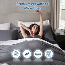 Soft Prewashed California King Duvet Cover Set, 3 Piece, Zipper Closure, 104x98 Inches Duvet Cover And 2 Pillow Shams - No Comforter,  In 2025 - 深灰色(無被子) - 查看 5