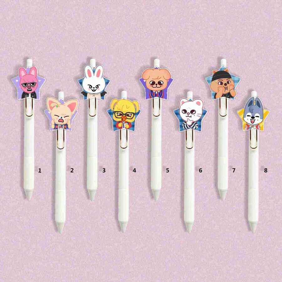 1pc Hot SKZOO Anime Merchandise, Kpop Anime Merchandise Stationery Supplies, High Aesthetic Stationery Gifts, Small Surprises, Give To Friends And Family, Random Styles - Multicolor - View 1