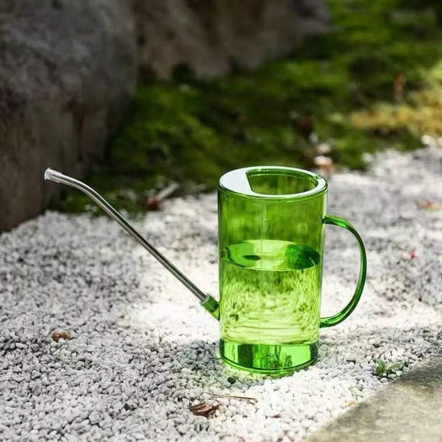 1pc Long Spout Watering Can For Succulents, Transparent Plastic Gardening Tool For Home Use, Flower Watering, Gardening