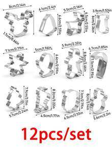 12/6/1pc Christmas Series Baking Tool Set, Christmas Cookie Cutting Molds, Diy Cake Baking Tools, Reindeer, Bells, Christmas Socks, Snowflakes, Gloves, Gingerbread Man, Candy Cane, Christmas Tree, Santa Claus, Snowman Shaped Cookie Cutting Molds, Fun Christmas Party Supplies, Festival And Party Supplies