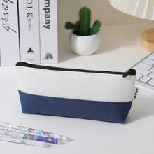 Penar personalizabil, text personalizabil, geantă de creioane din pânză Oxford de mare capacitate, penar personalizat cu model patchwork în două culori, ideal pentru ziua de naștere, aniversare, cadouri de Crăciun pentru prietenă, familie, prieteni, colegi de clasă, profesori, colegi