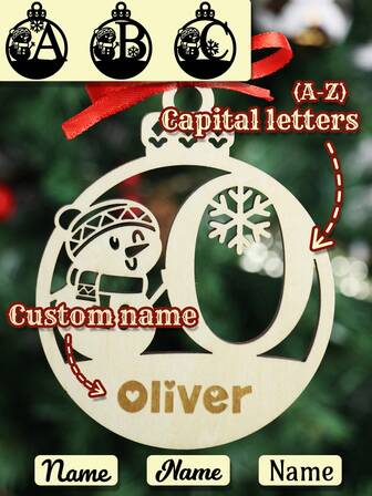 Personalisierte Weihnachts-Hohlraum-Weihnachtsornamente, individuelle Namens-Weihnachtsbaumdekorationen, runde Schneemann-Schneeflocken-Weihnachtsdekorationen, individuell beschriftbare Weihnachtsgeschenke, Weihnachtsparty-Dekorationen, personalisiert, Weihnachtsdekoration für Zuhause, Weihnachten, Taschenanhänger, Mama, Papa, Familie, Freund, einzigartiges Geschenk