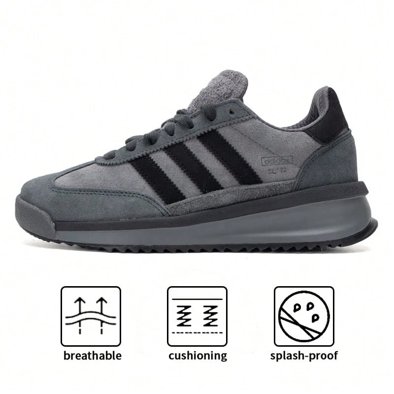 Adidas Originals SL 72 RTN 休闲运动鞋，低帮男女款运动健身跑步鞋 JH5091 - 深灰/黑色/碳黑 - 查看 1