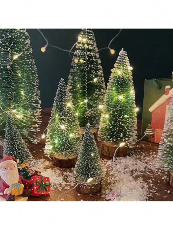 Mini Arvore Pinheiro 25cm Natal Nevada Lembrancinha Festa Natalina Decoração Enfeite Mesa empresarial