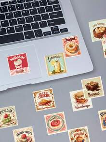 SCXXBSW 50pcs Fun Cartoon Retro Food Creative Stickers Suitable For Handbooks, Phone Cases, Laptop Suitcases, Refrigerators - Multicolor - View 10