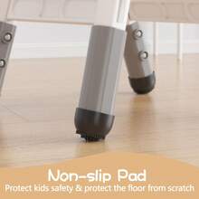 Silla Ajustable para niños (2 Piezas), Silla de 3 Niveles de Altura Ajustable, Silla de plástico para Interiores y Exteriores, para niños de 2 a 8 años de Edad, Familia, Escuela, hogar - Gris Oscuro - Ver 5