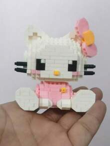 小颗粒可爱猫咪动物积木套装，卡通人物积木套装 - 耐用、可收藏、完美生日礼物、室内装饰、家居装饰、可爱积木卡哇伊卡通积木拼装玩具生日拼图娃娃礼物装饰小挂件 - 彩色 - 查看 4