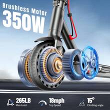 TODIMART T3 Adult Electric Scooter, 350W Front Motor, Maximum Range Of 20mile, Three Gears To Adapt To Most Traffic Conditions,Can Withstand 265 Pounds, And Equipped With A Mobile Phone Application To Check The Vehicle Status At Any Time - 黑色 - 查看 2