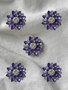 1/5Pcs Fashion Cufflinks For Shirt Decorative Women ButtonCover Crystal Sleeve Button, Button Clips MetalButton Accessories No Sewing ButtonsWedding