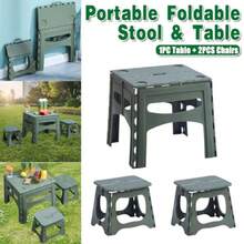 Portable Outdoor Foldable Table And Chairs Set For Camping Picnic Beach And Travel Lightweight And Compact Easy To Carry And Store Green Colour