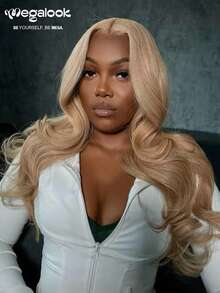 MEGALOOK 13x4蕾丝前置波浪卷发假发，180%密度 - 100%真人发丝，预先拔毛，自然发际线，浅棕色，透明蕾丝无分缝 - 全天舒适，隐形发际线，适合办公室、派对、Y2K风格、度假、户外活动、周日盛装、校园、学校假期、圣诞节、返校季、婚礼、万圣节、节日、约会之夜等场合，女士魅力假发 - S20L - 查看 8