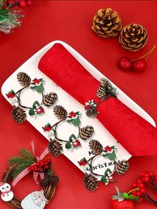 6pcs Christmas Tree Napkin Rings, Suitable For Room Decor, Dining Table Decor, Home Decor, Fit For Christmas, Party, Birthday, Wedding And Banquet Buffet Table Elegant Minimalist Decoration - Multicolor - View 23