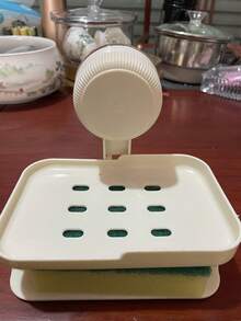 2/1pc吸盘香皂盒壁挂式肥皂盒收纳架免打孔家用浴室卫生间墙壁排水收纳