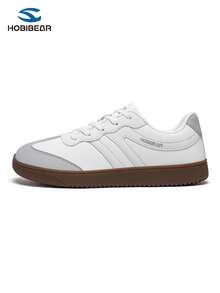 HOBIBEAR 1双秋冬防水运动鞋，保暖赤足鞋，加宽纤维皮革软橡胶鞋底，舒适北欧健走鞋，德国青少年训练鞋，白色 - 白色 - 查看 6