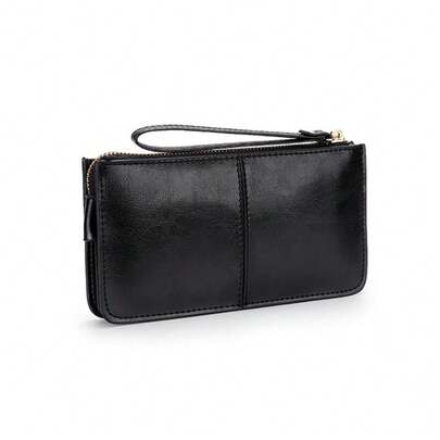 Nova carteira longa feminina 2025 com grande capacidade e zíper