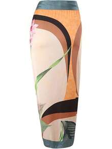 Traje de Baño para Mujer de Playa Conjunto de Bikini y Falda Larga con Tirantes en la Espalda de 2 Piezas Floral - Beso FLor - Ver 1