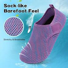 Scurtain Barefoot Water Shoes For Women Men Beach Swim Aqua Socks Summer Quick-Dry Sandals Slippers - Lưới tím - Xem 3