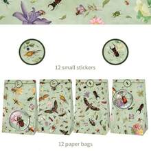 Pcs Bug Paper Gift Bags With Stickers Insect Themed Party Decorations Insect Party Bags Bug Goodie Bags Treat Bags - 綠色 - 查看 5