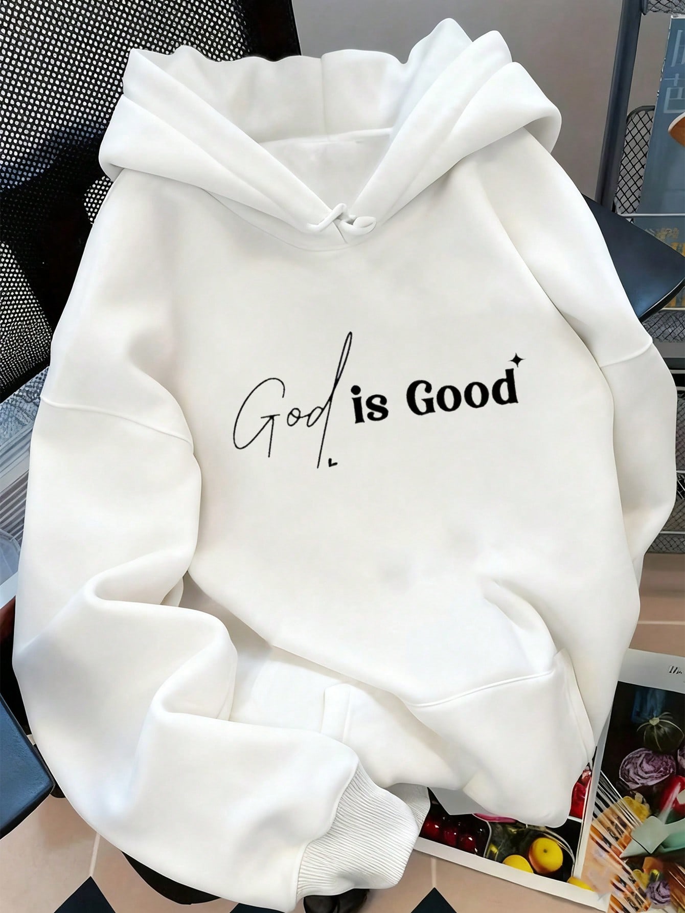 هوديي كاجوال من الفليس للنساء، مزين بتصميم طباعي ب...