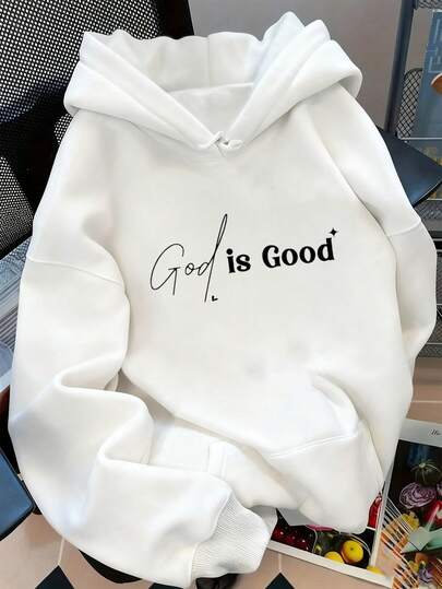 Women's Casual Fleece Hoodie, Featuring College Style Graphic Print Design, Radiating Youthful Vibrancy. Suitable For Running, Lounging, Gatherings, Parties, Etc. Provides Warm Wear Experience In Autumn/Winter, Suitable For Activities Like Running And Exercising. Oversized Thick Hooded Sweatshirt For Women, Fits Street Style And Outdoor Wear, Suitable For Autumn/Winter.