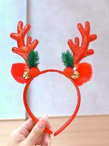 1 Stück - Weihnachts-Haarreife, Weihnachts-Geweih-Haarschmuck für Frauen, Feiertags-Dekorations-Geschenke, große Schleifenhaarreife, Haarschmuck, Weihnachts-Dekorations-Geschenke