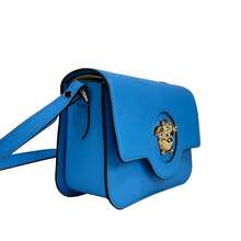 Versace La Medusa Blue Leather Shoulder Crossbody Bag Purse - 藍色 - 查看 4
