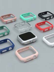 2 pièces Étuis de protection de montre à coque dure transparente, compatibles avec les tailles d' 38 mm, 39 mm, 40 mm, 41 mm, 42 mm, 44 mm, 45 mm, 46 mm, résistants aux chocs et - Transparent - Voir 4