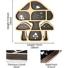 LEushroom Dr Cute Mushroom Floating Shelves, Crystal Shelf Display For Wall, Rock Gem Stone Storage Organizer, Trinkets Holder, Knick Knack Shelf, Mushroom Item, Unique Gift For Mushroom Lovers,23544115 - 駝色 - 查看 2