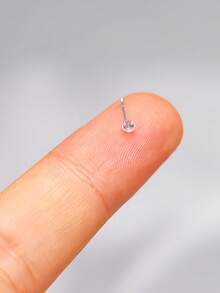 1 件 24G 925 纯银鼻环耳钉方晶锆石鼻穿孔身体饰品 2.5 毫米 CZ 穿孔鼻饰品女士