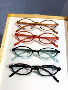 1 件女士时尚复古 Y2K 塑料超轻小框眼镜 - 2pcs棕 - 查看 13