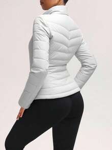 Chamarra Para Dama Casual Acolchada Capitonada De Moda - Blanco - Ver 2