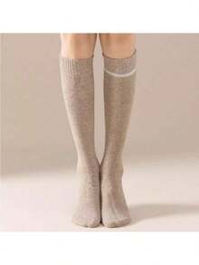 4 双女士及膝袜，保暖加厚中筒袜，冬季 2/8 双 - 彩色 - 查看 8