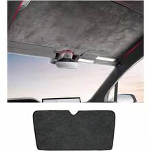 Glass Roof Sun Shade For Tesla Model X 2022-2025, Premium Soft Suede Falcon Wing Heat Insulating Anti-UV Sunshade - Model X 擋風玻璃遮陽板 - 查看 1