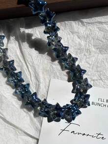 新品14.8*14mm玻璃立体半透明五角星水晶珠散珠DIY耳环项链手链饰品半成品配件 - 彩色 - 查看 18