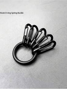 1pc Metal Keychain, Niche Universal Key Organizer, Quick Release Classic Carabiner, Multi-Color Open Hook, Micro Spring Clip, Suitable For Backpack, 5 Hanging Hooks Per Keychain, Small Multi-Purpose Carabiner, For Indoor And Outdoor Use