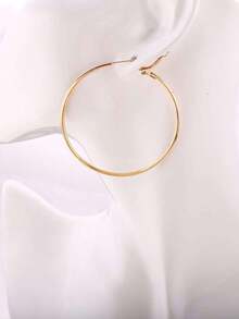 3pairs Minimalist Hoop Earrings - Yellow Gold - View 4