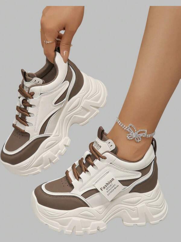 DareSee Versatile Casual Outdoor Women's Fashion Lace-Up Platform Sneakers MusicFest Y2KFest Back To School Autumn Christmas Christmas Winter Christmas Gifts