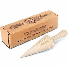 - Rodillo de madera para pizzas Krumkake, herramienta de horneado para moldes ms grandes, 2x pulgadas - Madera - Ver 3