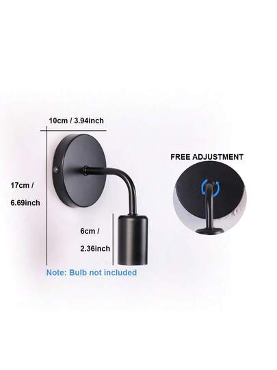 Nordic Moderne Wand Lamp Iron Zwart E27 Indoor Lighting Bedside Bedroom Bathroom Sconce Verlichting Fixture Industrial view 2